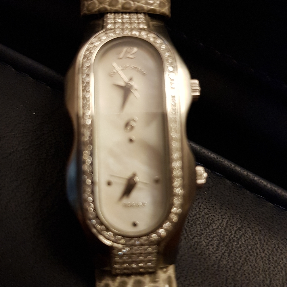 Philip Stein Prestige Double Diamond Dual Time Mini Watch